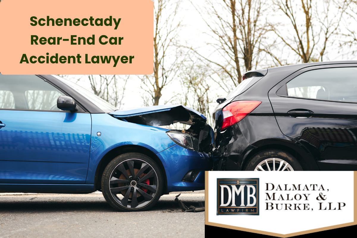 two cars involved in a rear-end car accident
